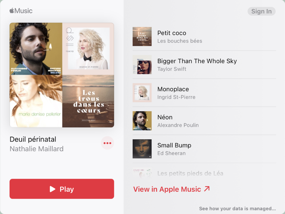 Deuil périnatal - Écoutez sur Apple Music