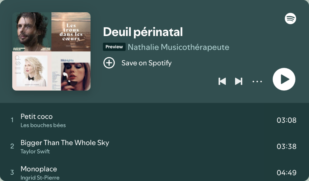Deuil périnatal - Écoutez sur Spotify